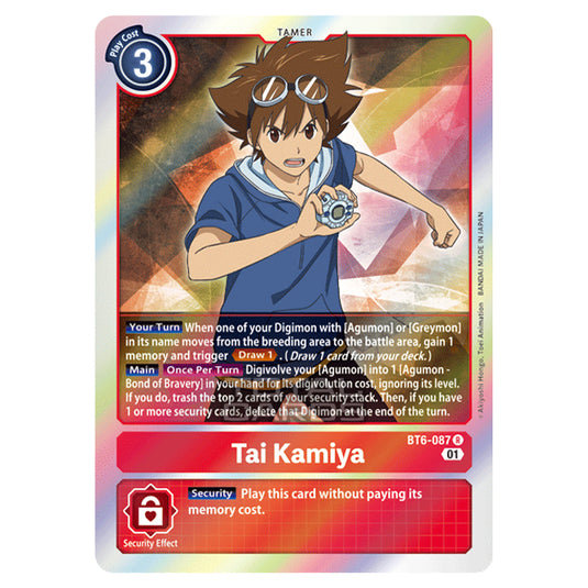 Digimon Card Game - Double Diamond (BT06) - Tai Kamiya (Rare) - BT06-087