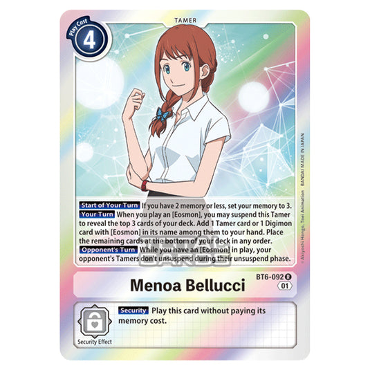 Digimon Card Game - Double Diamond (BT06) - Menoa Bellucci (Rare) - BT06-092