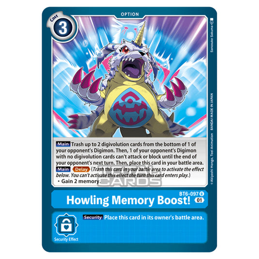 Digimon Card Game - Double Diamond (BT06) - Howling Memory Boost! (Uncommon) - BT06-097