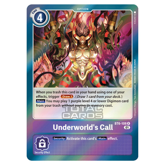 Digimon Card Game - Double Diamond (BT06) - Underworld's Call (Rare) - BT06-108