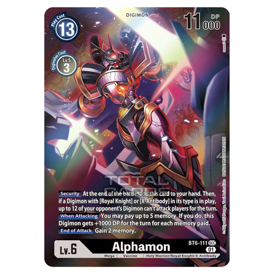 Digimon Card Game - Double Diamond (BT06) - Alphamon (Secret Rare) - BT06-111A