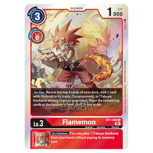 Digimon Card Game - NEXT ADVENTURE (BT07) - Flamemon (Rare) - BT7-008