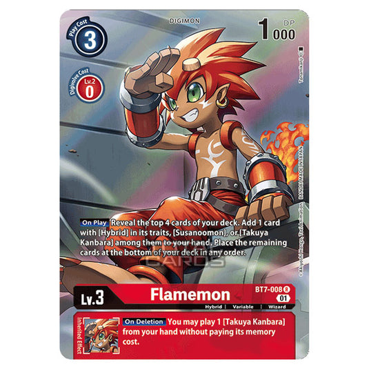 Digimon Card Game - NEXT ADVENTURE (BT07) - Flamemon (Rare) - BT7-008A