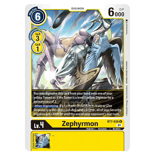 Digimon Card Game - NEXT ADVENTURE (BT07) - Zephyrmon (Uncommon) - BT7-036