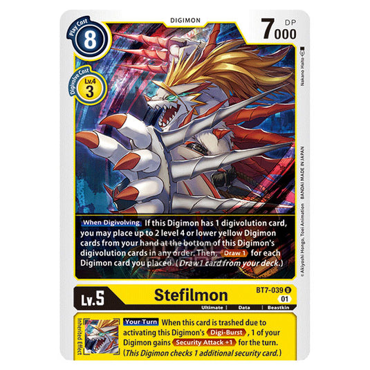 Digimon Card Game - NEXT ADVENTURE (BT07) - Stefilmon (Uncommon) - BT7-039