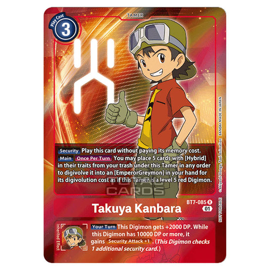 Digimon Card Game - NEXT ADVENTURE (BT07) - Takuya Kanbara (Rare) - BT7-085A