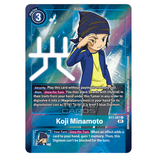 Digimon Card Game - NEXT ADVENTURE (BT07) - Koji Minamoto (Rare) - BT7-087A