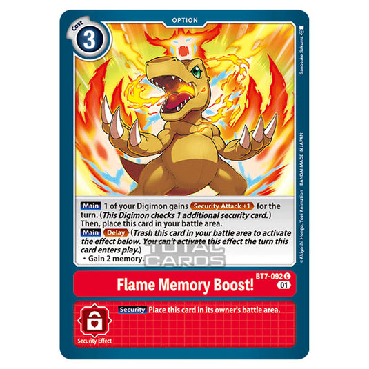 Digimon Card Game - NEXT ADVENTURE (BT07) - Flame Memory Boost! (Common) - BT7-092