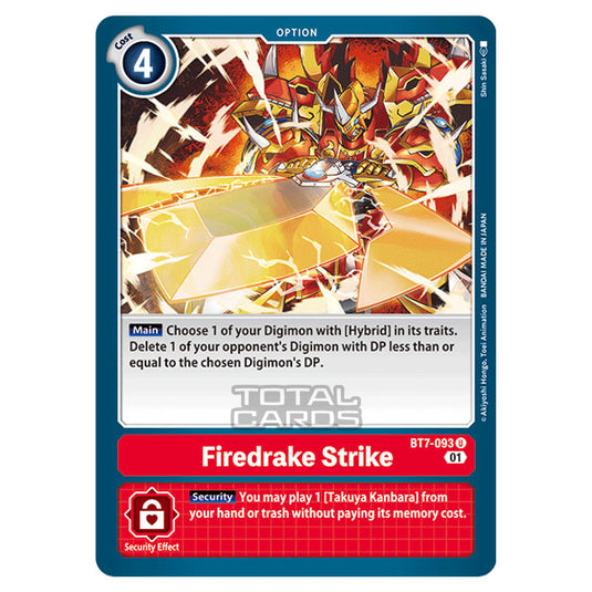 Digimon Card Game - NEXT ADVENTURE (BT07) - Firedrake Strike (Uncommon) - BT7-093