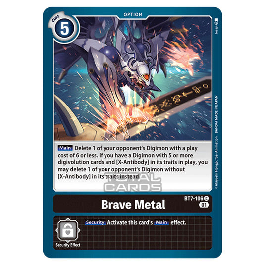 Digimon Card Game - NEXT ADVENTURE (BT07) - Brave Metal (Common) - BT7-106