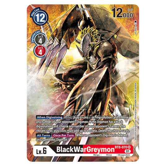 Digimon Card Game - New Awakening (BT08) - BlackWarGreymon (Super Rare) - BT8-070A