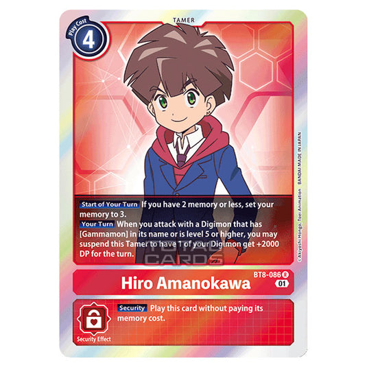 Digimon Card Game - New Awakening (BT08) - Hiro Amanokawa (Rare) - BT8-086
