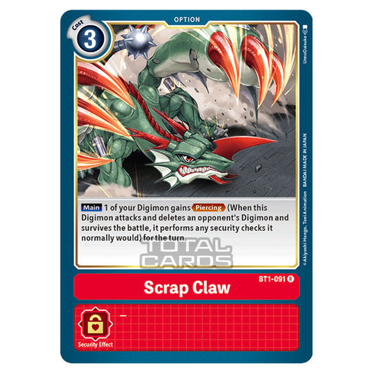 Digimon Card Game - Release Special Booster Ver.1.5 (BT01-03) - Scrap Claw (Rare) - BT1-091