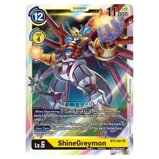Digimon Card Game - Release Special Booster Ver.1.5 (BT01-03) - ShineGreymon (Super Rare) - BT2-041