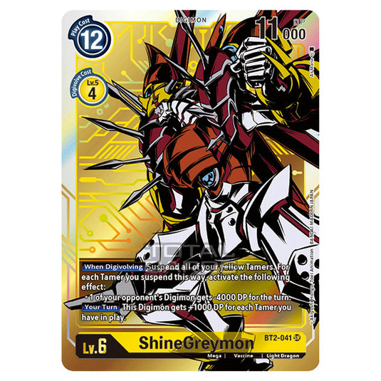 Digimon Card Game - Release Special Booster Ver.1.5 (BT01-03) - ShineGreymon (Super Rare) - BT2-041A