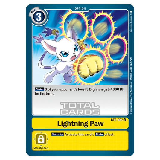 Digimon Card Game - Release Special Booster Ver.1.5 (BT01-03) - Lightning Paw (Common) - BT2-097