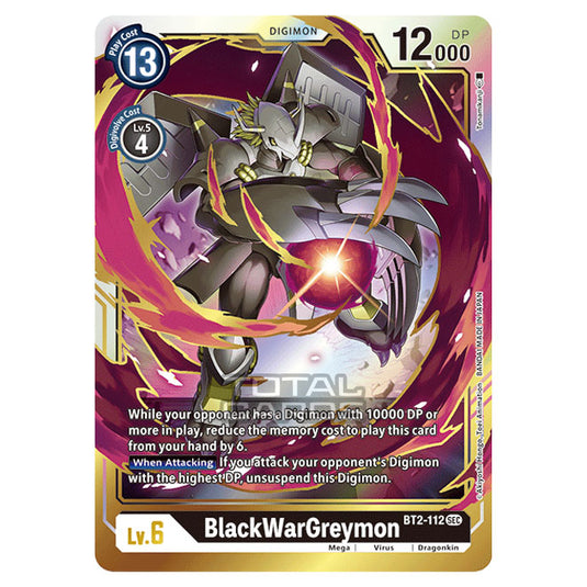 Digimon Card Game - Release Special Booster Ver.1.5 (BT01-03) - BlackWarGreymon (Secret Rare) - BT2-112