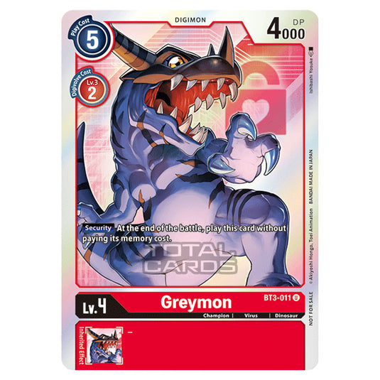 Digimon Card Game - Release Special Booster Ver.1.5 (BT01-03) - Greymon (Uncommon) - BT3-011A