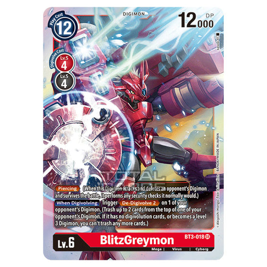 Digimon Card Game - Release Special Booster Ver.1.5 (BT01-03) - BlitzGreymon (Super Rare) - BT3-018