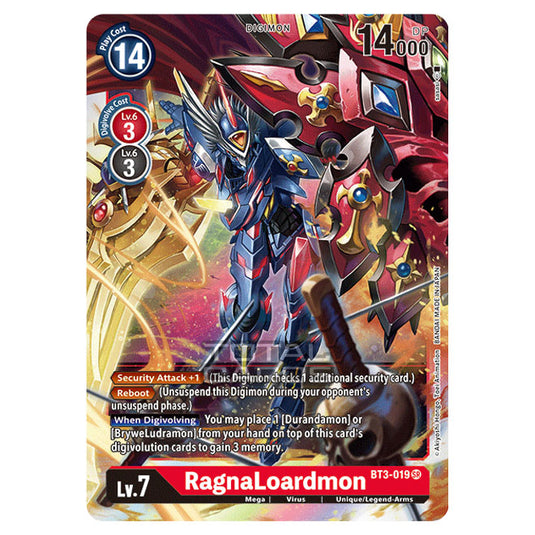 Digimon Card Game - Release Special Booster Ver.1.5 (BT01-03) - RagnaLoardmon (Super Rare) - BT3-019