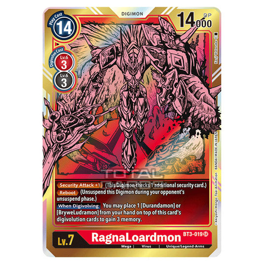Digimon Card Game - Release Special Booster Ver.1.5 (BT01-03) - RagnaLoardmon (Super Rare) - BT3-019A
