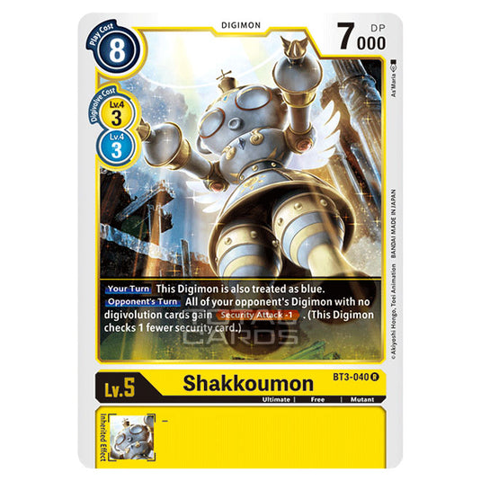 Digimon Card Game - Release Special Booster Ver.1.5 (BT01-03) - Shakkoumon (Rare) - BT3-040