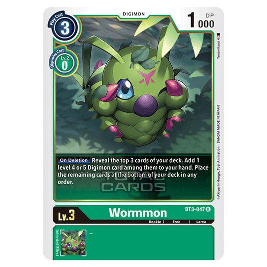 Digimon Card Game - Release Special Booster Ver.1.5 (BT01-03) - Wormmon (Rare) - BT3-047