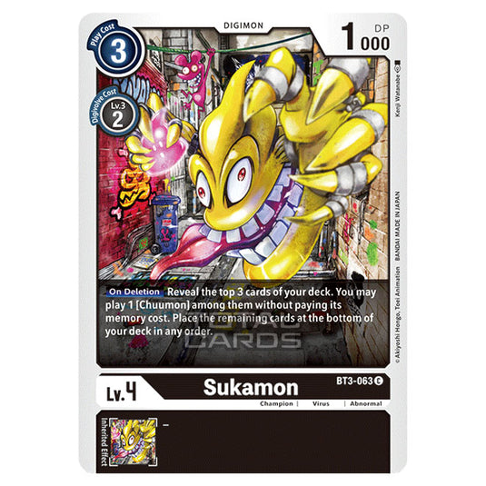 Digimon Card Game - Release Special Booster Ver.1.5 (BT01-03) - Sukamon (Common) - BT3-063