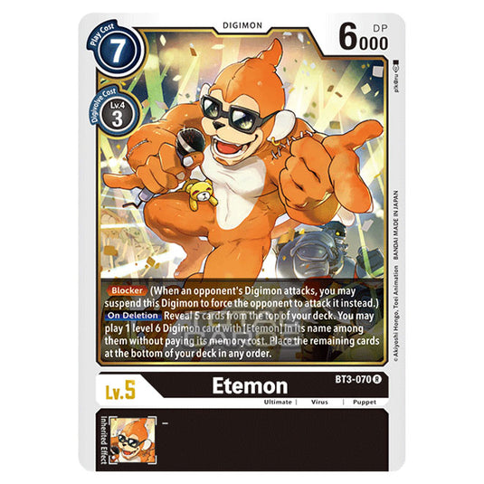Digimon Card Game - Release Special Booster Ver.1.5 (BT01-03) - Etemon (Rare) - BT3-070
