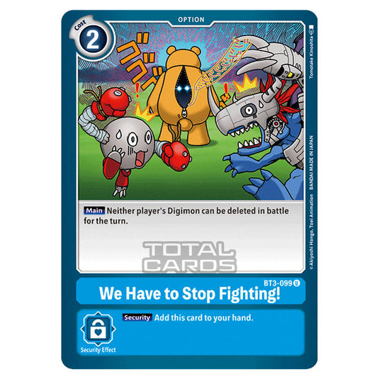 Digimon Card Game - Release Special Booster Ver.1.5 (BT01-03) - We Have to Stop Fighting! (Uncommon) - BT3-099