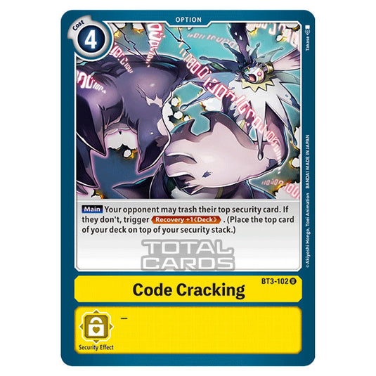 Digimon Card Game - Release Special Booster Ver.1.5 (BT01-03) - Code Cracking (Uncommon) - BT3-102