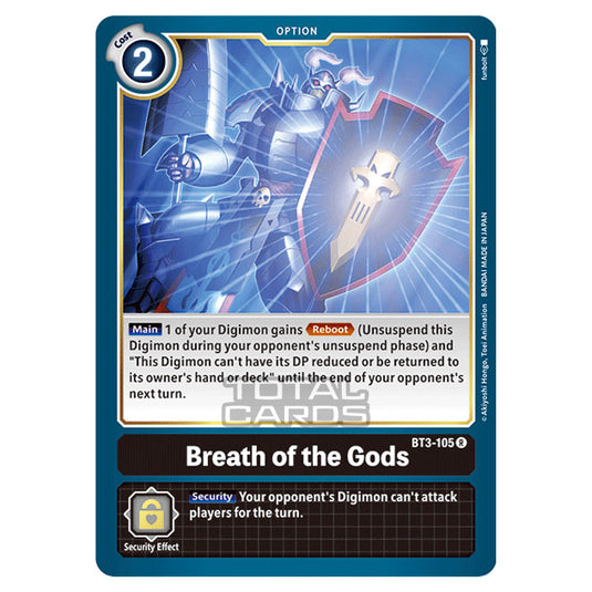 Digimon Card Game - Release Special Booster Ver.1.5 (BT01-03) - Breath of the Gods (Rare) - BT3-105