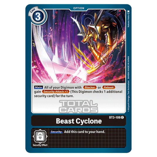 Digimon Card Game - Release Special Booster Ver.1.5 (BT01-03) - Beast Cyclone (Common) - BT3-106