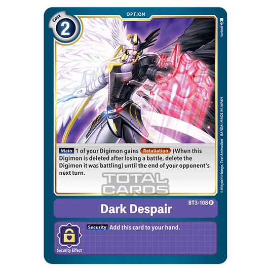 Digimon Card Game - Release Special Booster Ver.1.5 (BT01-03) - Dark Despair (Rare) - BT3-108