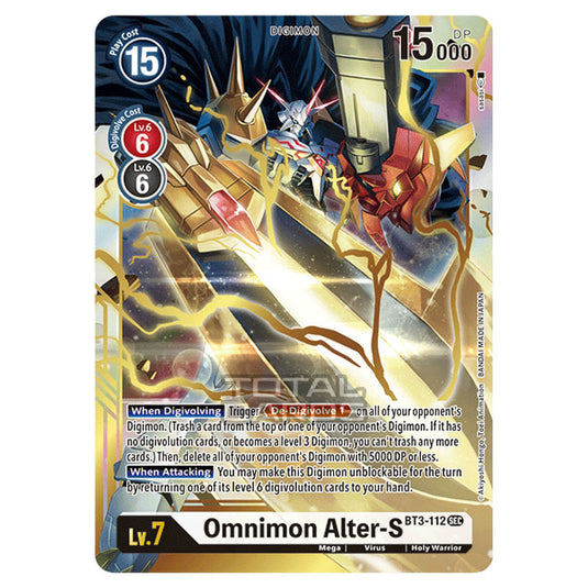 Digimon Card Game - Release Special Booster Ver.1.5 (BT01-03) - Omnimon Alter-S (Secret Rare) - BT3-112