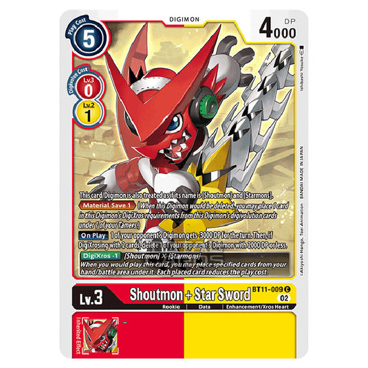 Digimon Card Game - BT-11 - Dimensional Phase - Shoutmon + Star Sword - (Common) - BT11-009