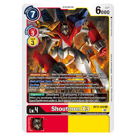 Digimon Card Game - BT-11 - Dimensional Phase - Shoutmon X3 - (Uncommon) - BT11-012