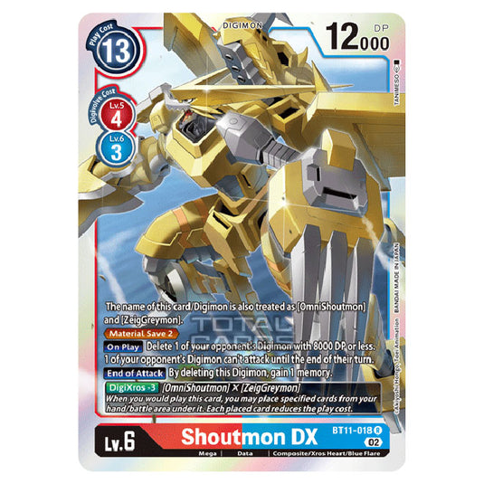 Digimon Card Game - BT-11 - Dimensional Phase - Shoutmon DX - (Rare) - BT11-018