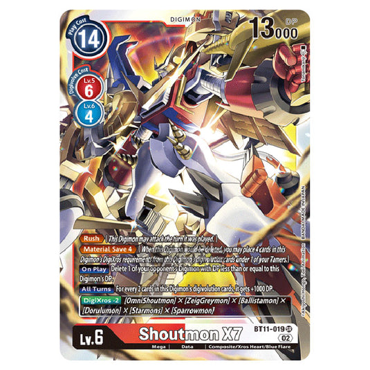 Digimon Card Game - BT-11 - Dimensional Phase - Shoutmon X7 - (Super Rare) - BT11-019