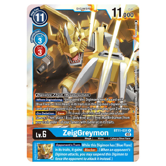 Digimon Card Game - BT-11 - Dimensional Phase - ZeigGreymon - (Rare) - BT11-031