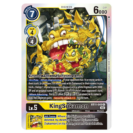 Digimon Card Game - BT-11 - Dimensional Phase - KingSukamon - (Rare) - BT11-043