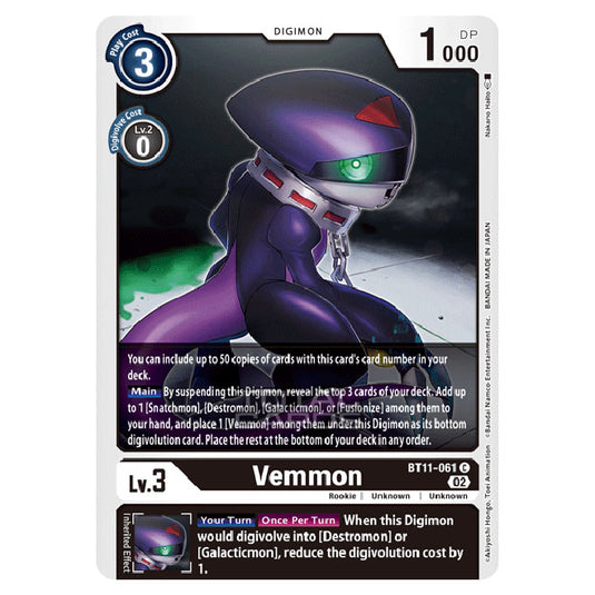 Digimon Card Game - BT-11 - Dimensional Phase - Vemmon - (Common) - BT11-061