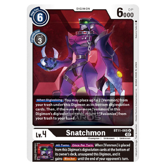 Digimon Card Game - BT-11 - Dimensional Phase - Snatchmon - (Uncommon) - BT11-065