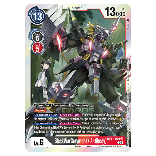 Digimon Card Game - BT-11 - Dimensional Phase - BlackWarGreymon (X Antibody) - (Super Rare) - BT11-074