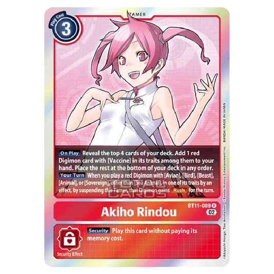 Digimon Card Game - BT-11 - Dimensional Phase - Akiho Rindou - (Rare) - BT11-089
