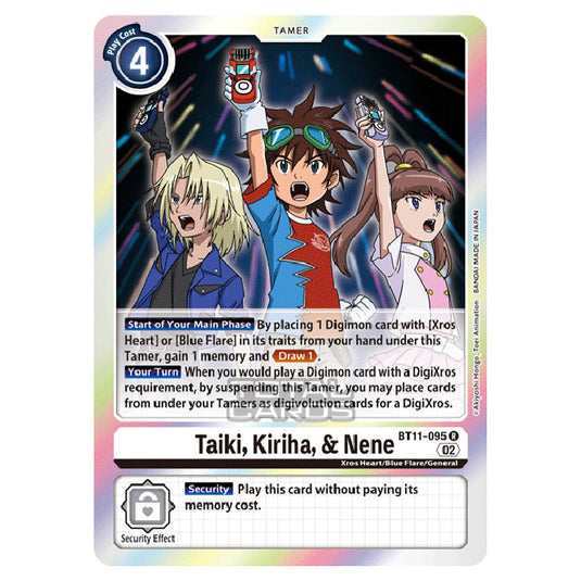 Digimon Card Game - BT-11 - Dimensional Phase - Taiki & Kiriha & Nene - (Rare) - BT11-095