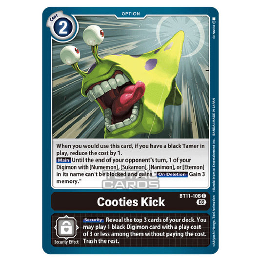Digimon Card Game - BT-11 - Dimensional Phase - Cooties Kick - (Common) - BT11-106