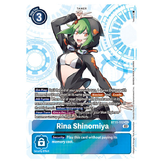 Digimon Card Game - BT-11 - Dimensional Phase - Rina Shinomiya - (Secret Rare) - BT11-112