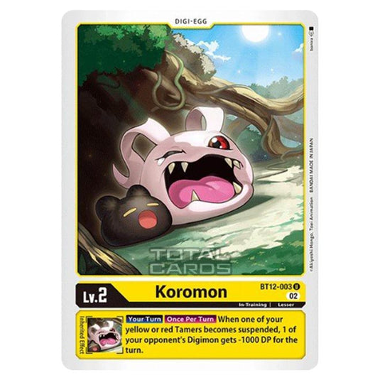 Digimon Card Game - BT-12 - Across Time - Koromon - (Uncommon) - BT12-003