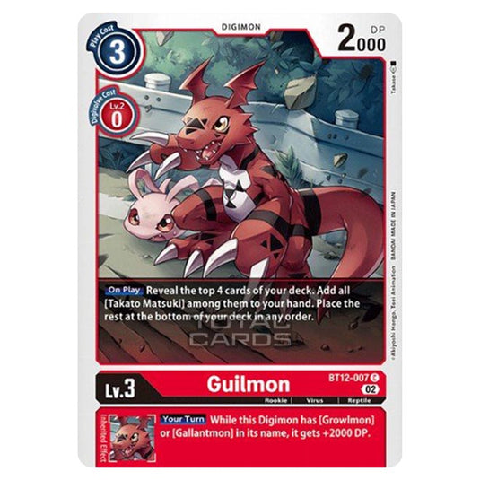 Digimon Card Game - BT-12 - Across Time - Guilmon - (Common) - BT12-007